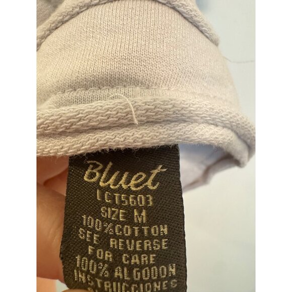 Bluet Sports Womens Short Sleeve Hoodie Button-Up Top Size M Beige - Picture 4 of 7